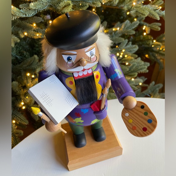 EM Mrck | Signed Rare German Made Collectible Artist Painter Nutcracker - Picture 3 of 11